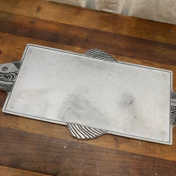 Wilton Armetale Pewter Footed Fish Serving Platter Tray Dish Oven Safe Cooking - Picture 2 of 10